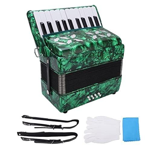Acordeones Para Adultos Acordeón Professional 22 Keys 8 Bass Accordion Green