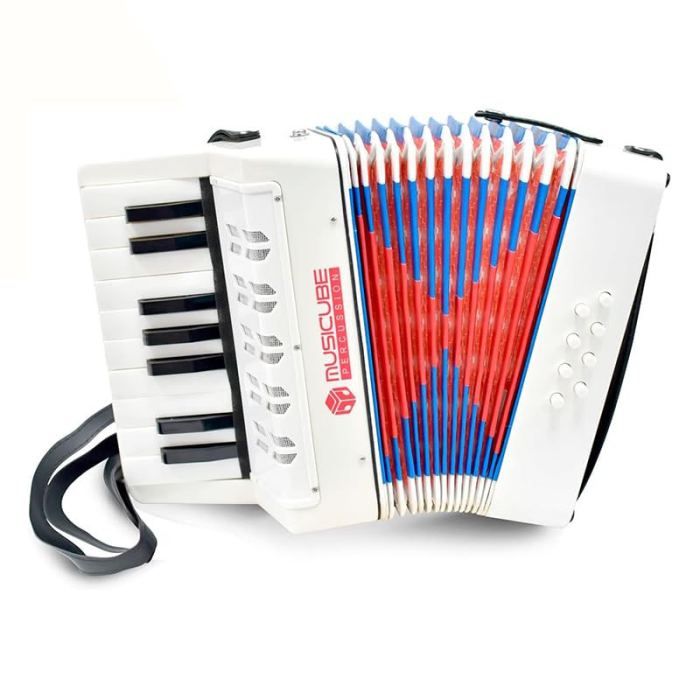 Accordion Instrument Professional 17 Keys 8 Bass Accordion with Straps