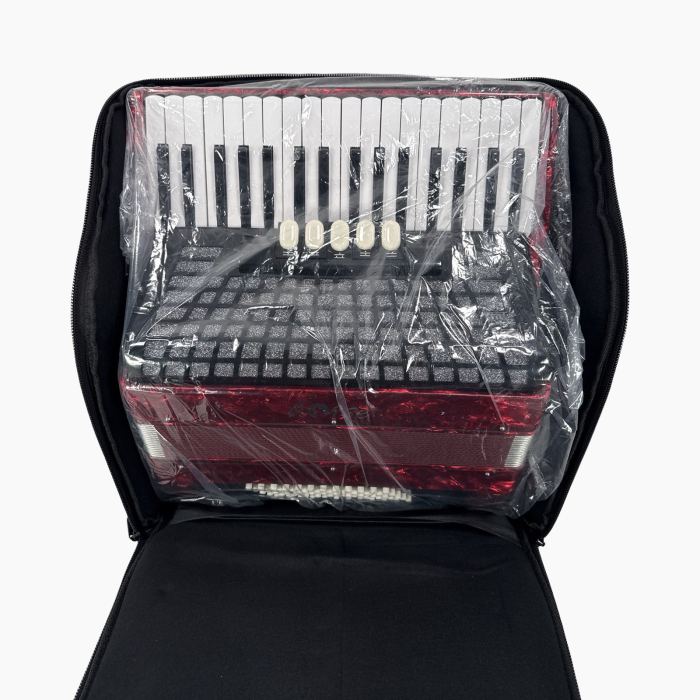 Horse Accordion, 34 Key 60 Bass Keyboard Accordions for Adults, Red
