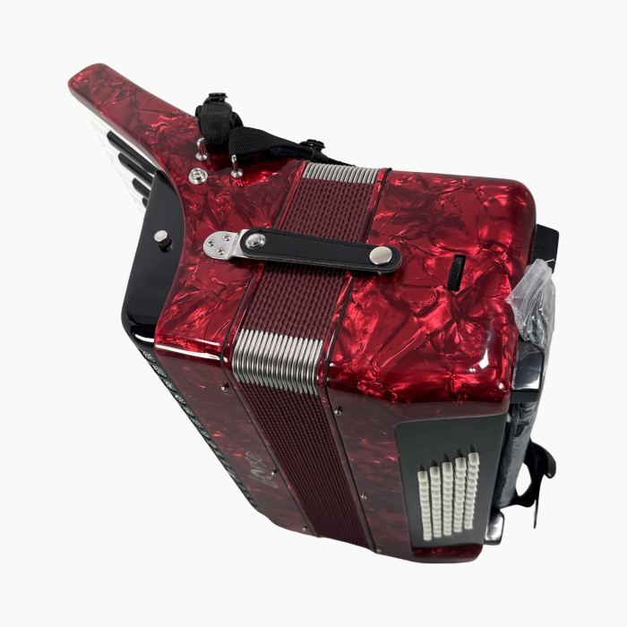 Horse Accordion, 34 Key 60 Bass Keyboard Accordions for Adults, Red