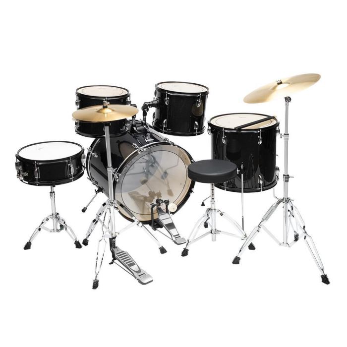 Glarry 5-Piece Complete Full Size Pro Adult Drum Set Kit with Stool Drum Pedal