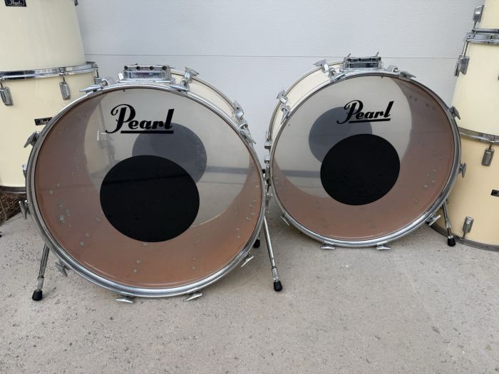 Vintage 1970s Pearl Fiberglass 16-Piece Monster Drum Kit + Pearl Hardware JAPAN