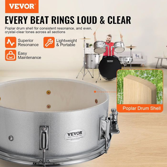 Professional Quality 22-Inch Full Size Drum Kit for Beginners – Includes Sticks