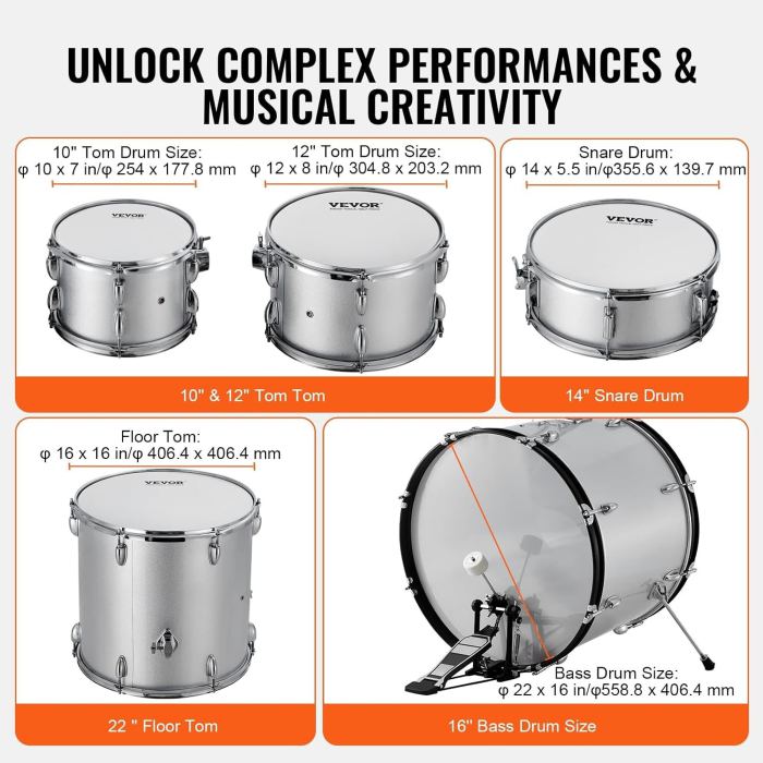 Professional Quality 22-Inch Full Size Drum Kit for Beginners – Includes Sticks
