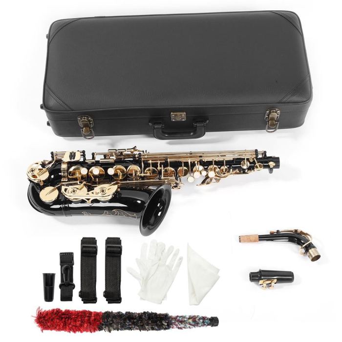 Professional Alto Black Saxophone Sax With Strap Shell Button for Beginner