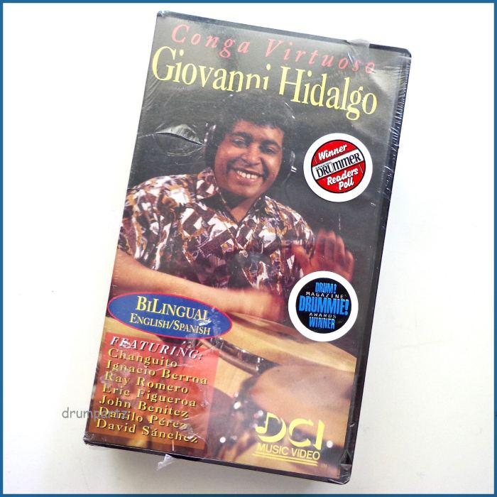 GIOVANNI HIDALGO - CONGA VIRTUOSO - VCR VHS BiLingual Video Tape + Part Booklet