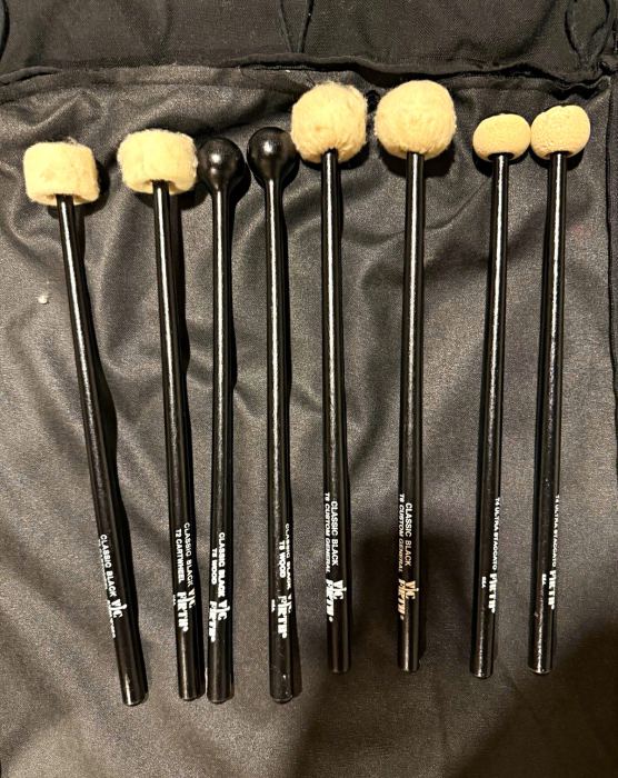 Professional percussion mallets: Vic Firth, Malletech, Mike Balter includes bag