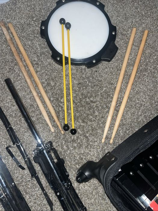 Professional 32 Note Glockenspiel Xylophone Bell Kit for beginner w/ Drum Sticks