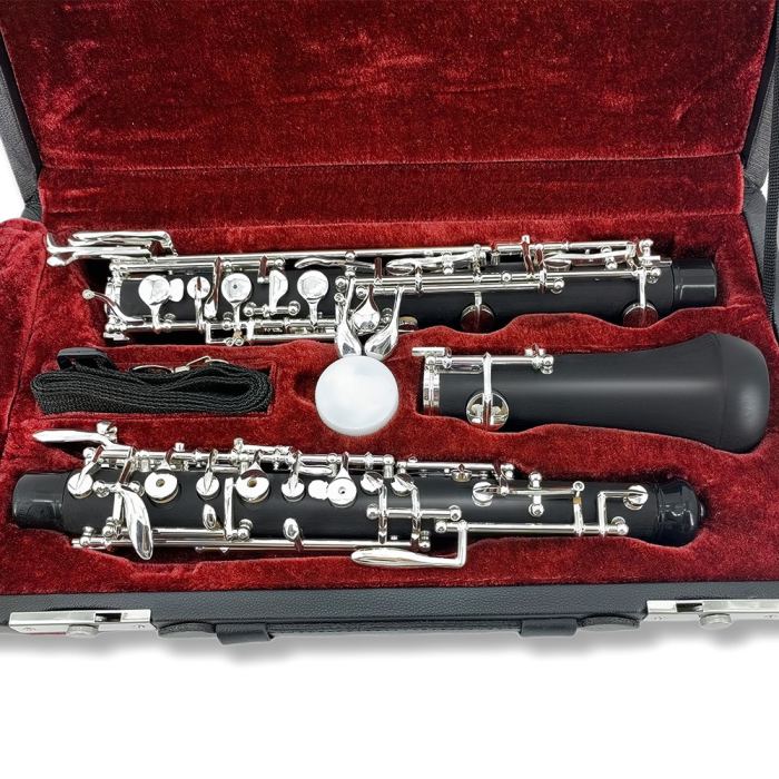 Professional Oboe C Key with Forked-F Resonance Semi-Automatic Mechanism Ebonite