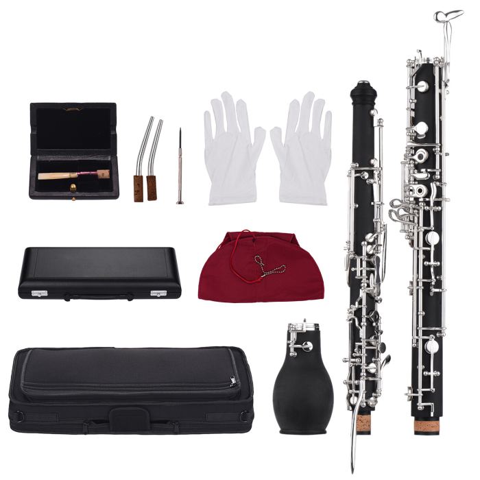 Professional English Horn Alto Oboe F  Synthetic Wood Body with Carry  Case