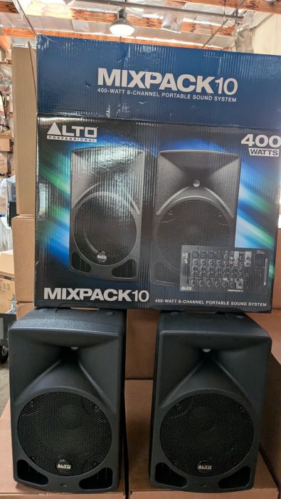 Alto Mixpack 10 PA Portable Speaker Sound System Mixer Cables Audio 400w - Note