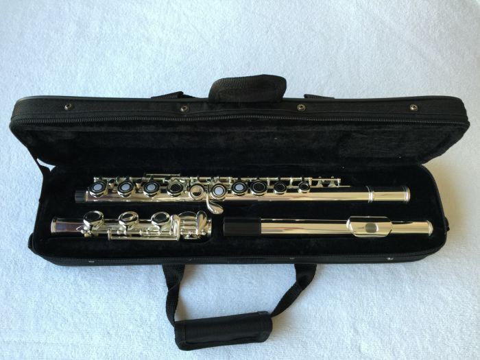Professional 17 Open Hole Silver Plated Flute E Key B Foot