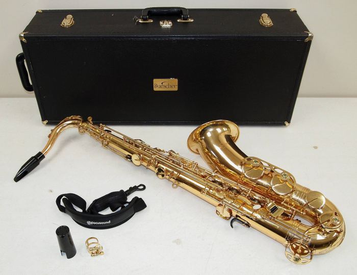 Rare!! Vtg BUESCHER #BU-5 TENOR SAXOPHONE Sax with Case, Neck Strap, Mouthpiece