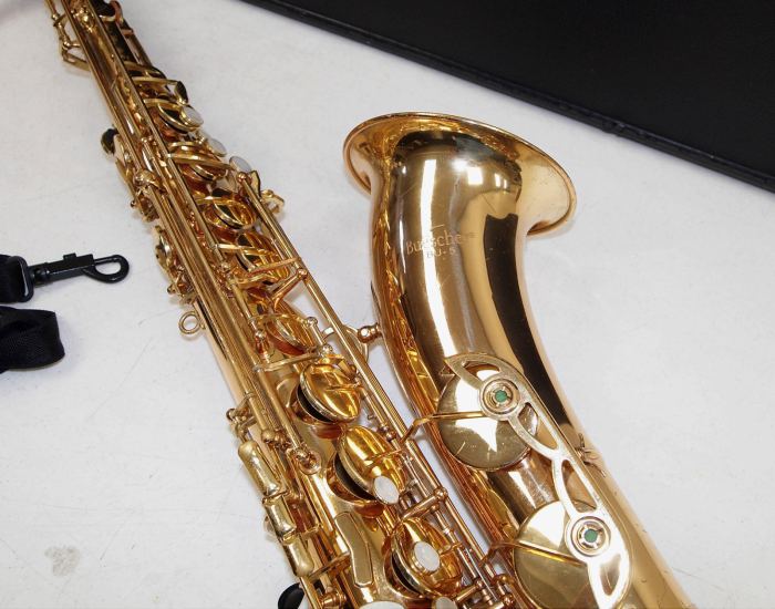 Rare!! Vtg BUESCHER #BU-5 TENOR SAXOPHONE Sax with Case, Neck Strap, Mouthpiece