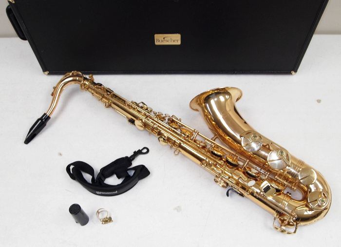 Rare!! Vtg BUESCHER #BU-5 TENOR SAXOPHONE Sax with Case, Neck Strap, Mouthpiece