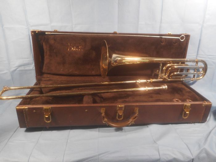 Vintage Bach Stradivarius Model 36 Trombone, Case & Mouthpieces