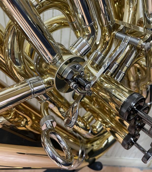 Professional Brass Lacquered F Tuba 4 front action + 1 Rotary pistons W/Case