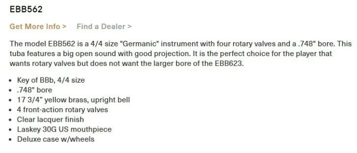 Eastman Winds EBB562 Professional Tuba