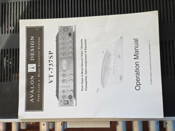 Avalon VT-737SP Tube Channel Strip Mic Preamp Opto Compressor EQ Thorough Tested