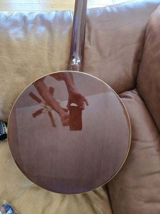 Arbor 5-String Closed Back Banjo Polished Brown/Black w/ Bag Strap Book