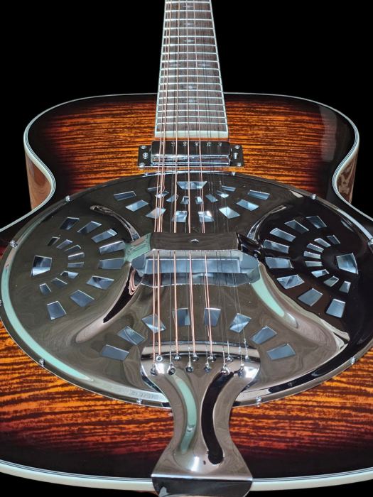 MAPLE FLAMED 12 STRING FULL-SIZE ACOUSTIC/ELECTRIC DOBRO RESONATOR GUITAR