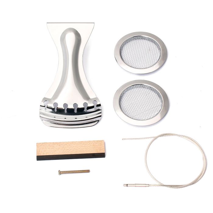 9X Dobro Kits Guitar Resonator Cones Sound hole Screens Tailpiece Bridge Chrome