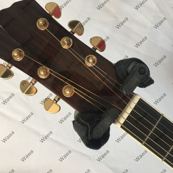 All Solid Wood Natural Gloss Dreadnought Acoustic Guitar Ornamental Fret Inlay