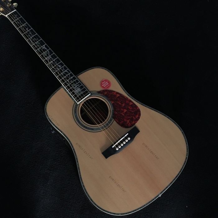 D-45 acoustic electric guitar solid spruce top real abalone inlay with pickups