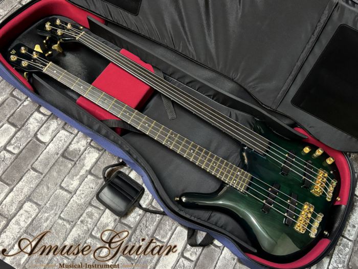 Warwick Thumb Bass Nt Double Neck 4 String FRETTED/FRETLESS Seethrough Blue 1988