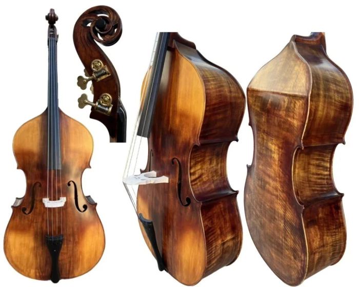 Solid wood  Upright double bass Solid Maple back/Spruce wood top 4/4 #15846