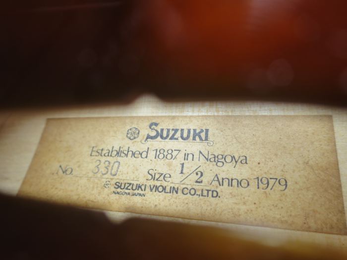 1/2 SUZUKI VIOLIN No 330 (Intermediate), Japan - Full Outfit - EXCELLENT SOUND!