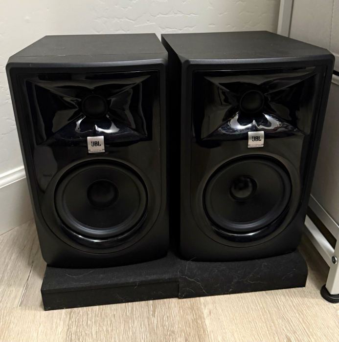JBL Professional Wired Studio Monitor Speakers Pair, Black, Rectangular (pair)