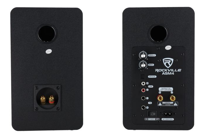 Pair Rockville ASM4 4" Pro Studio Monitor Computer Speakers w/Bluetooth+Optical