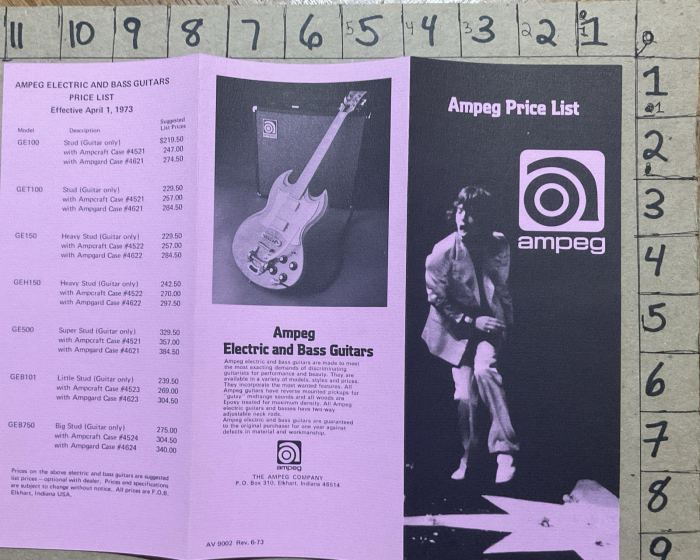 Ampeg Vintage Musical Instrument Catalog