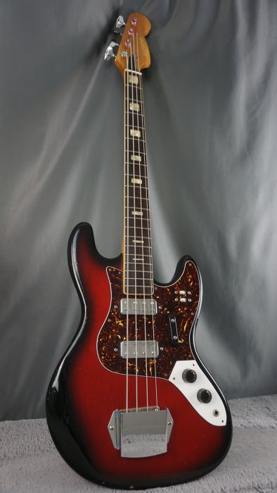 Vintage 1970s Made in Japan Bass Guitar Redburst w/ Dual Pickups