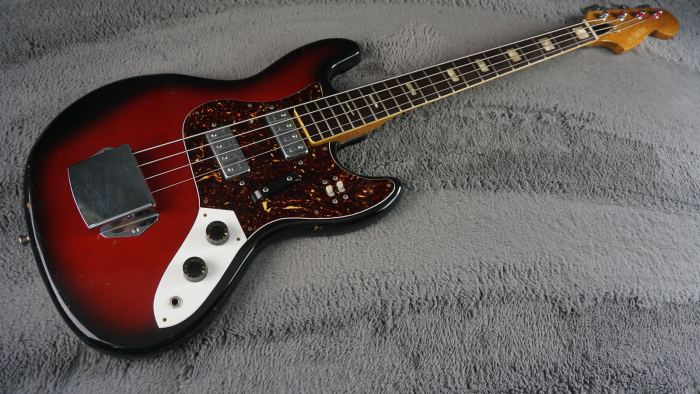 Vintage 1970s Made in Japan Bass Guitar Redburst w/ Dual Pickups