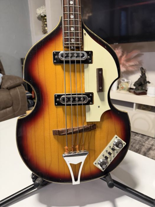 Univox Violin Bass Guitar - 1970s Made In Japan