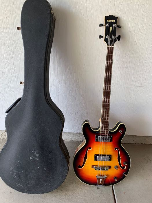 1970's Univox Coily 4 string Bass Guitar Vintage NOW U CAN HEAR IT