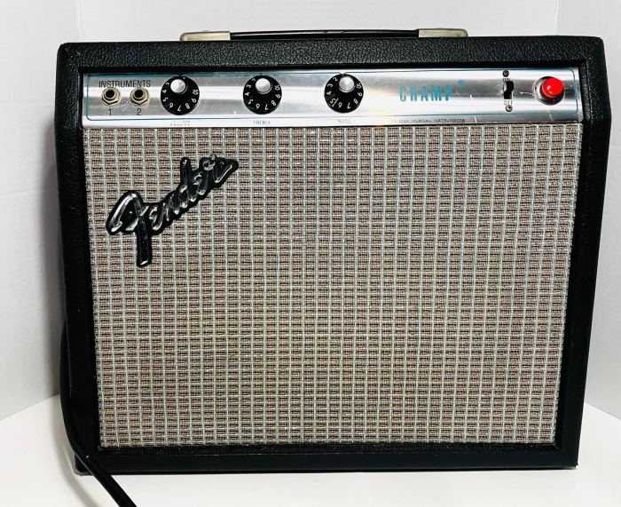 Vintage 1970's Fender Silverface Champ Tube Guitar Amplifier
