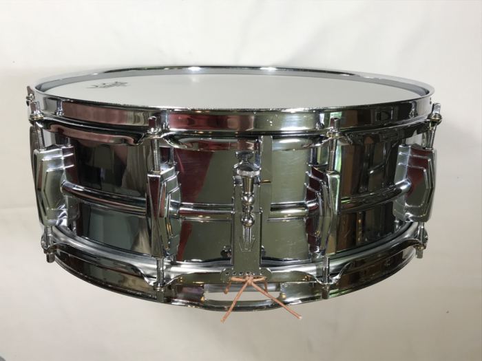 VINTAGE LUDWIG PRE-SERIAL 1961 BRASS SHELL & HOOPS  SUPRAPHONIC 400 SNARE DRUM