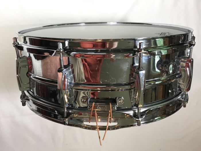 VINTAGE LUDWIG PRE-SERIAL 1961 BRASS SHELL & HOOPS  SUPRAPHONIC 400 SNARE DRUM