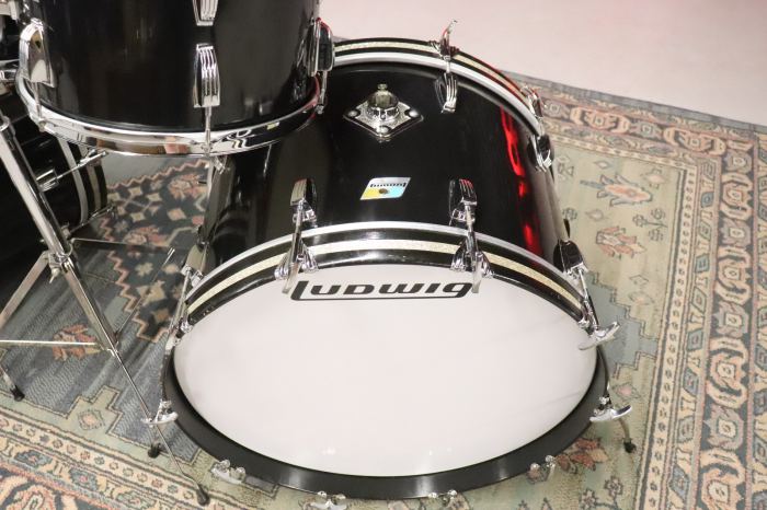 Ludwig 6pc Black Cortex Drum Kit Set 3ply Maple Vintage 1970's