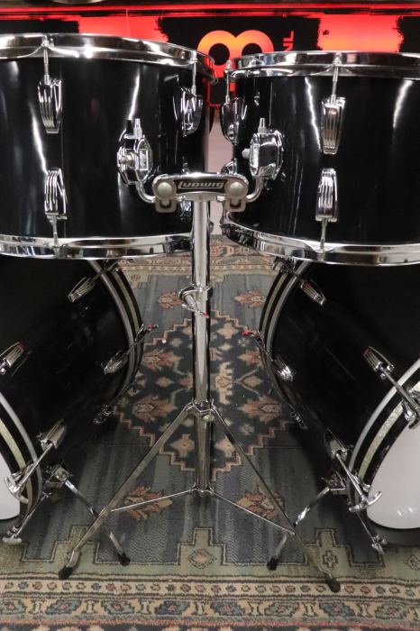 Ludwig 6pc Black Cortex Drum Kit Set 3ply Maple Vintage 1970's