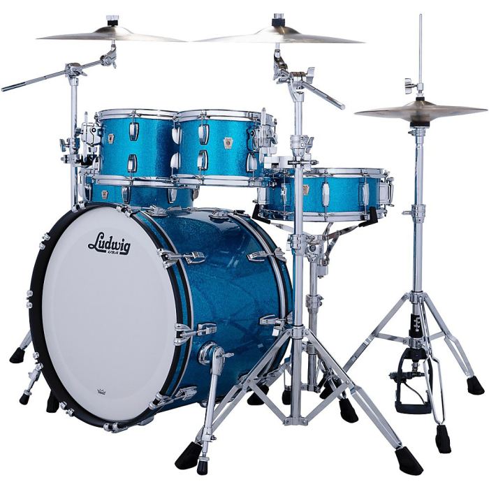 Ludwig Classic Maple Studio 4Piece Drum Shell Pack Vint Aqua Spark 197881433 RF