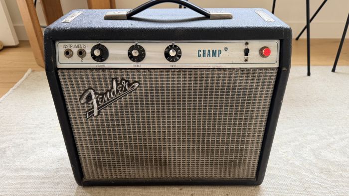 Vintage 1970 Fender Silverface Champ Tube Guitar Amplifier - All Original