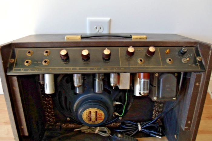 1961 Magnatone 413 Vintage Tube Amplifier with Cover + Footswitch - Serviced